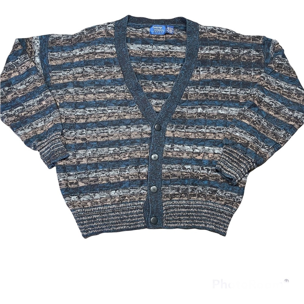Vintage 90s Cambridge Classics For Mervyns Grandpa Cardigan Sweater Sz L